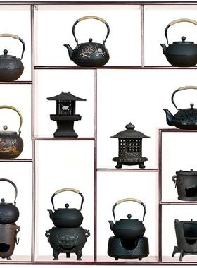 新中式家居软装茶室茶壶酒店博古架样板房茶具覆古装饰摆件茶文化