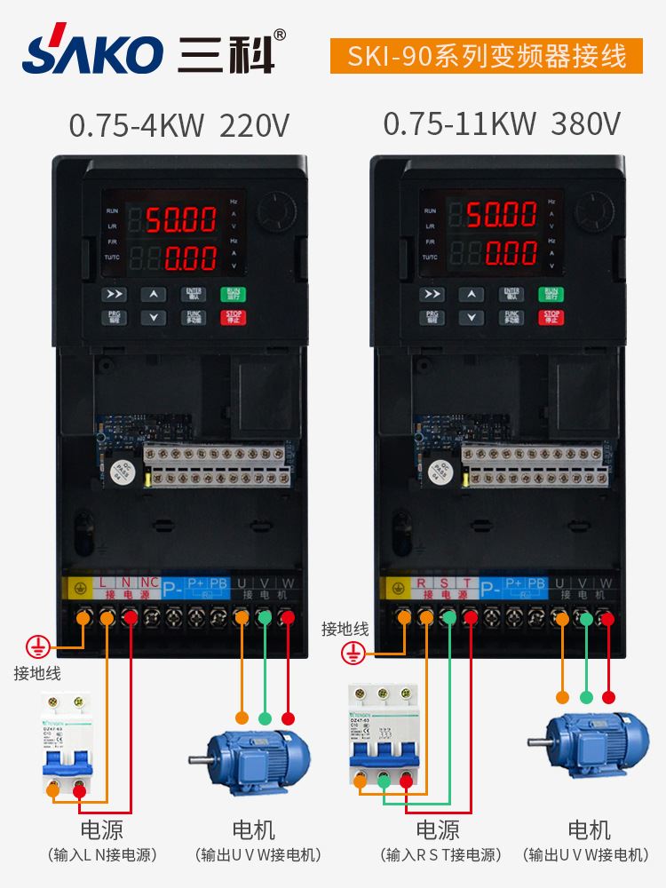 三科变频器90低频调节通用重载矢量三相380V0.751.52.245.5/7.5 - 图2