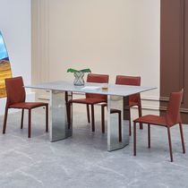 Italian Minimalist Saddle Chair Loft Industrial Wind Backrest Stool Restaurant Home Chair Designer Saddle Leather Dining Chair