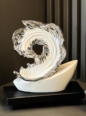 轻奢一帆风顺帆船摆件办公室客厅玄关酒柜旁装饰品高级感艺术家居