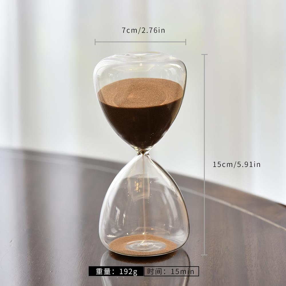 北欧家居彩色玻璃沙漏计时器15分钟创意沙漏复古桌面摆件新居送礼 - 图3
