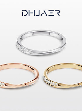 DIHUAER18K金人工钻石女戒婚戒