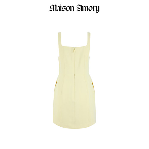 春上新｜迷你郁金香连衣裙吊带裙柠檬黄 TULIP MINI MAISON AMORY - 图3