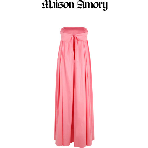 度假系列|玫粉拼接色 带披风礼服裙 Maison Amory - 图3