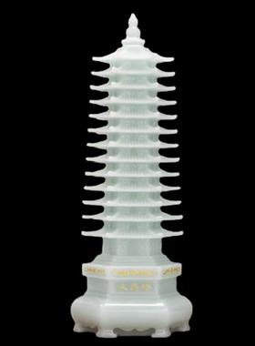 文昌塔铜摆件13层十三层客厅书桌学生家居装饰品树脂木工艺品