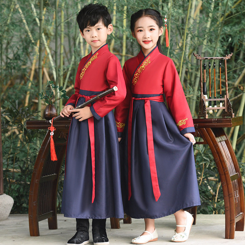 2020秋冬新款儿童古装汉服男女童国学服演出服中国风书童表演服,淘宝优惠券,粉丝福利购,淘宝优惠卷