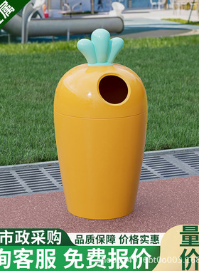 户外卡通动物双桶分类垃圾桶雕塑公园景区草坪装饰创意果皮箱摆件