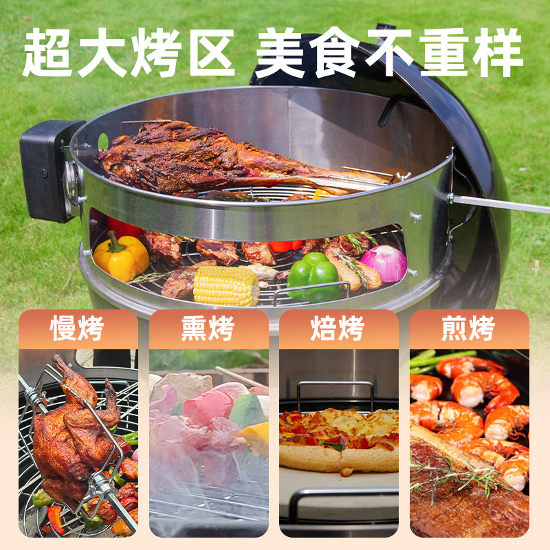 魔法营地庭院露营户外小型家用美式烧烤炉子烧烤架苹果炉烤羊腿