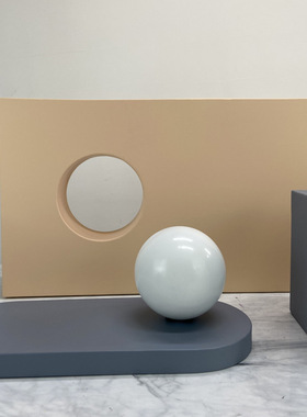 现代简约几何摆件金属书房客厅样