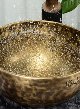 满月钵颂钵疗愈工具 尼泊尔手工铜钵瑜伽钵音碗 静心冥想钵盂摆件