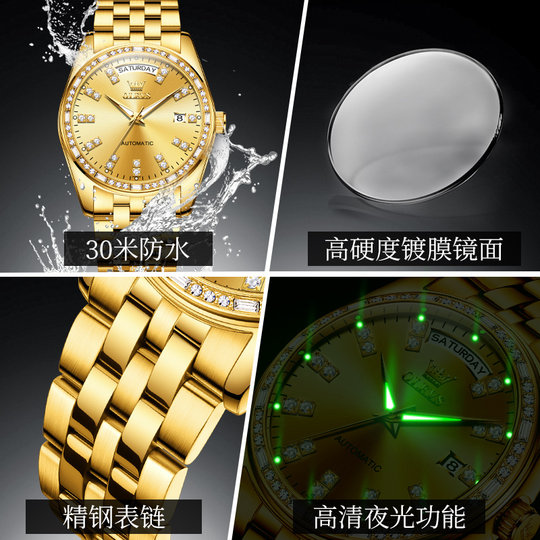 新年礼物瑞士正品男士手表机械表全自动男款表防水名牌表品牌十大