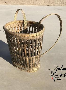 民俗老物件装饰摆件背篓筛子旧簸箕麻袋竹编茶筐篮子农村怀旧道具