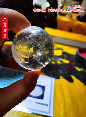 天然白色水晶球饰品，保真原生矿物水晶木优化，入口大厅，客厅，