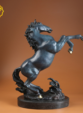 青铜摆件青跃马家居装饰品马到成功办公室摆设公司开业乔迁礼品