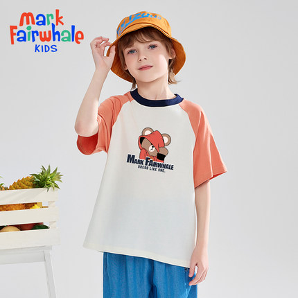 马克华菲2025新款男女童纯棉短袖儿童宽松洋气宝宝上衣T恤全JZ