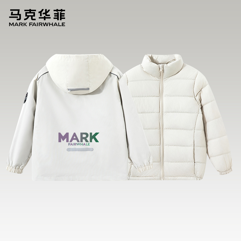 马克华菲2024秋冬季中大儿童学生羽绒内胆冲锋衣三合一户外保暖jz