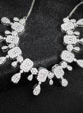 精致经典款新娘锆石项链轻奢豪华婚宴晚宴派对首饰婚礼饰品x043