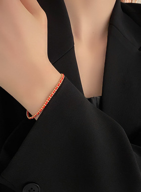 小米珠祖玛珑红绳手链女小众氛围感环时尚百搭本命年生日礼物编织