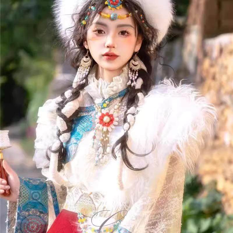 出租春夏秋冬季藏族服装新款藏袍少女民族舞蹈演出服三月三旅拍服,淘宝优惠券,粉丝福利购,淘宝优惠卷