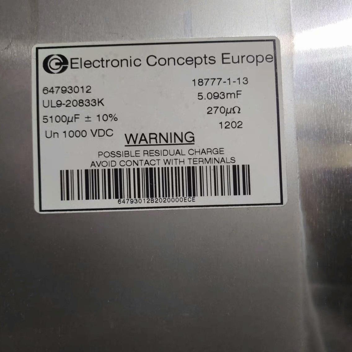 （设备配件）拆机ABB风电变频器滤波电容器UL9-20833K  510 - 图0