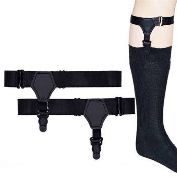 Sock ring non-slip garter belt men's calf sock buckle sock clamp leg ring women Japanese cos sexy half-tube stocking leg belt jewelry