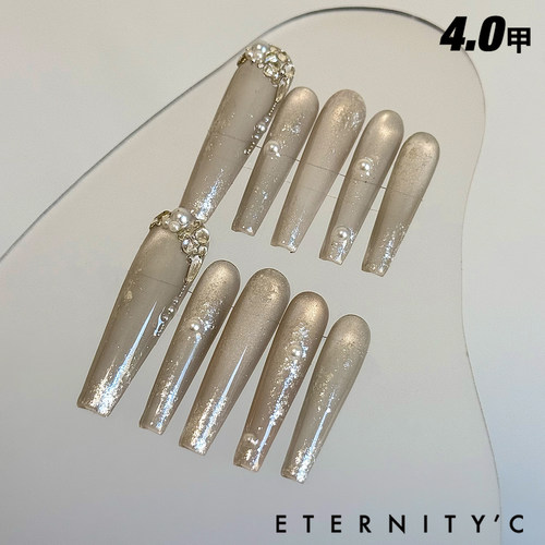 C+冰川极光 亚文化新款欧美小众高级重工超长轻奢美甲穿戴甲手工 - 图3