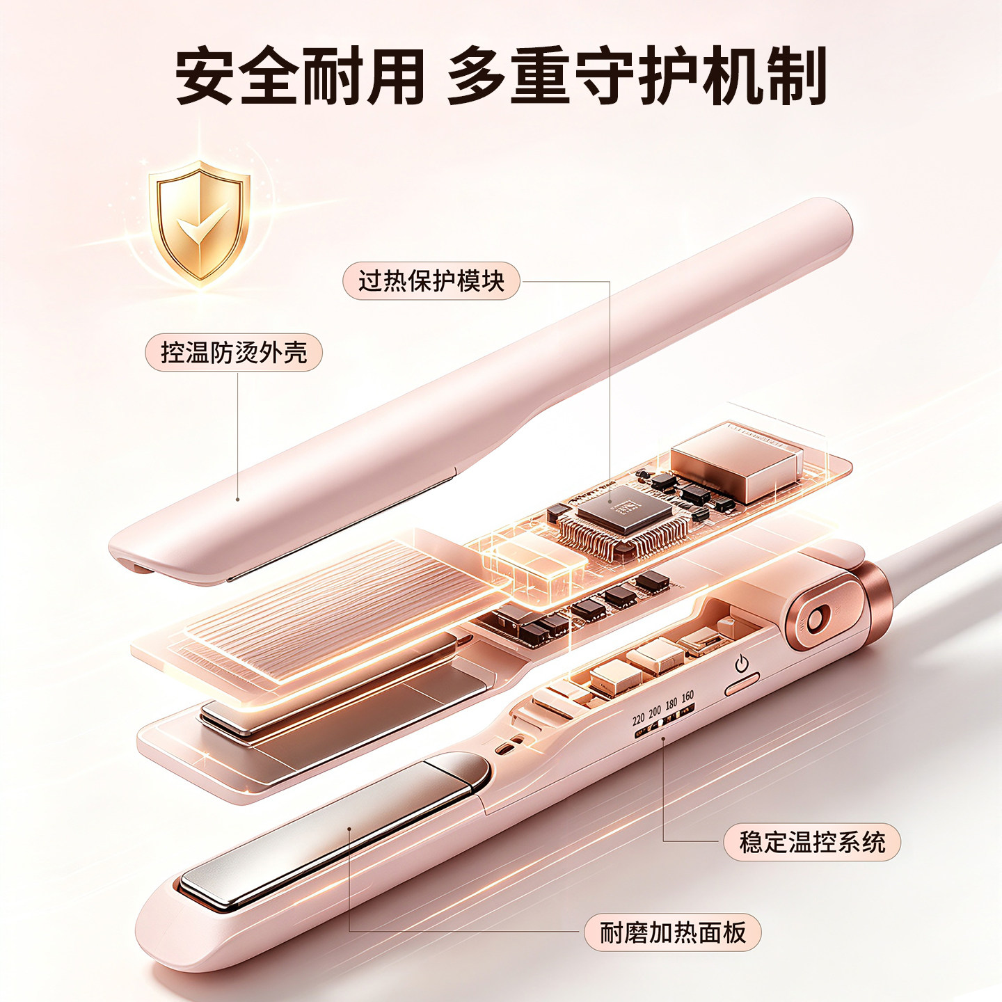 奥克斯夹板直发卷发棒两用负离子不伤发拉直发夹刘海烫板神器家用 奥克斯卷实拍商品图