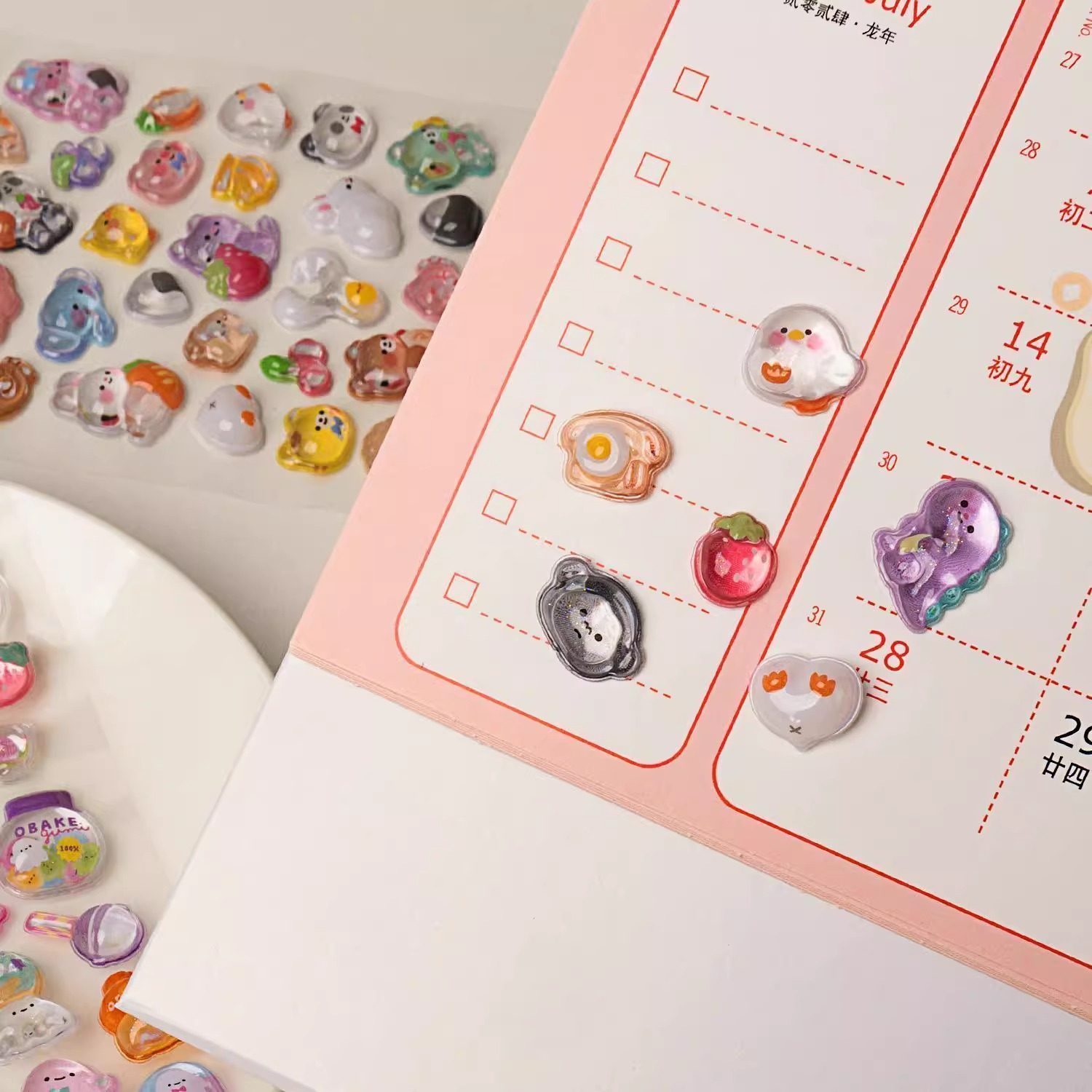 3D立体浮雕贴纸女孩儿童可爱卡通动物贴画高颜值装饰水晶滴胶防水,淘宝优惠券,粉丝福利购,淘宝优惠卷