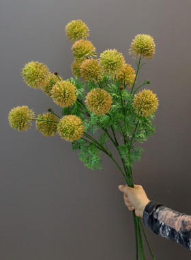 仿真小绣球花束3头葱球花