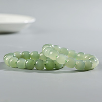 Xinjiang and Tian Yuqing white jade clear water ice bottom old type beads bracelet lady Yuanzhu jade handstring jewelry birthday present