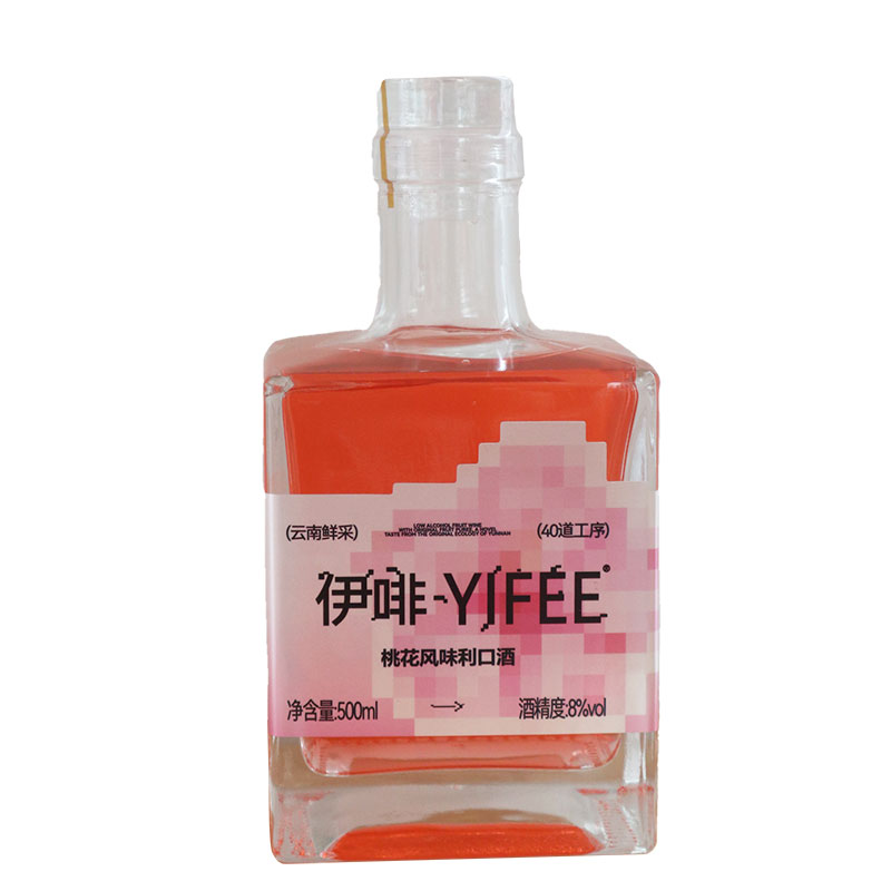 YIFEE伊啡 桃花风味利口酒 微醺低度 500ml - 图0