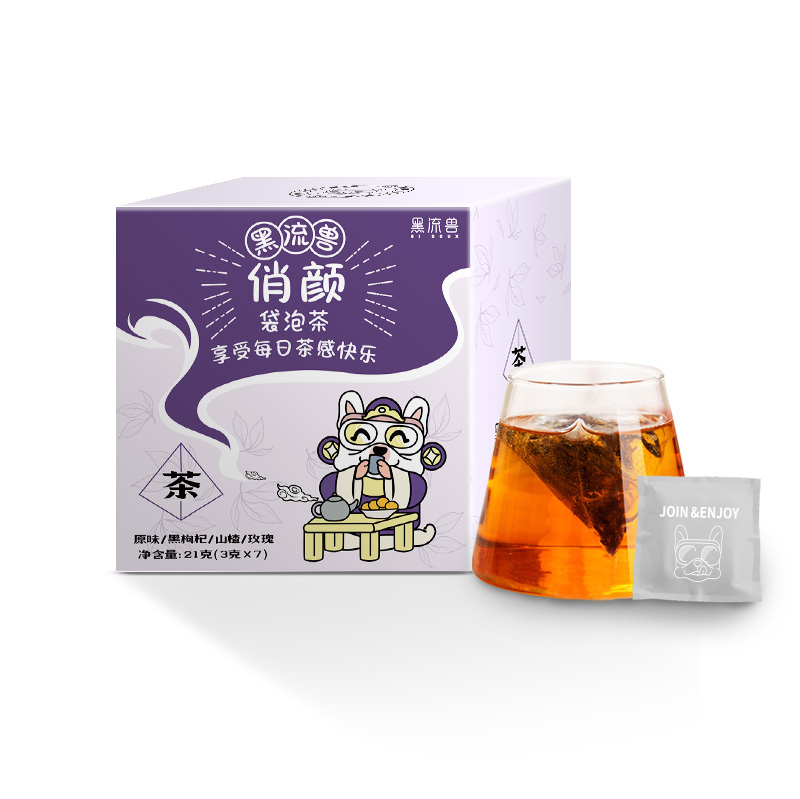 黑流兽玫瑰花茶养颜茶女神袋泡茶适合女生喝的花草茶茶泡水喝茶包