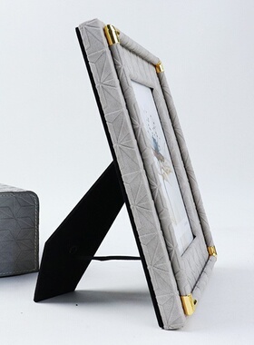 新款创意皮革相框首饰托盘组合搭配家居纸巾盒样板房卧室饰品摆件