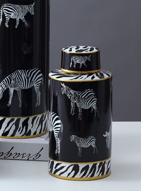 现代新中式创意陶瓷装饰罐家居摆件样板间玄关客厅电视柜软装花瓶