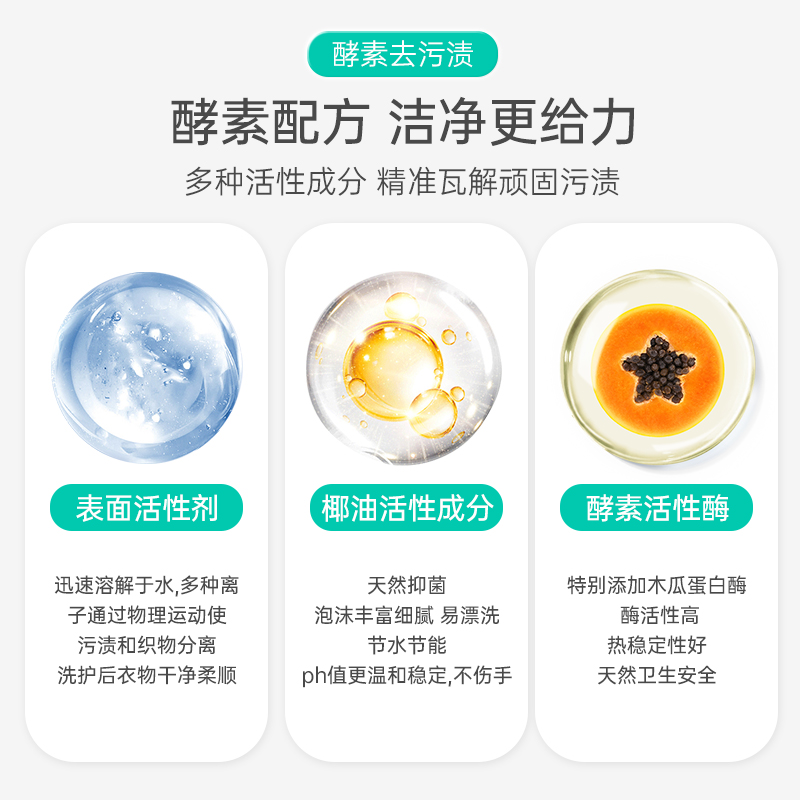 【折9元1件】哈丁宝贝婴儿酵素洗衣液2L*5瓶