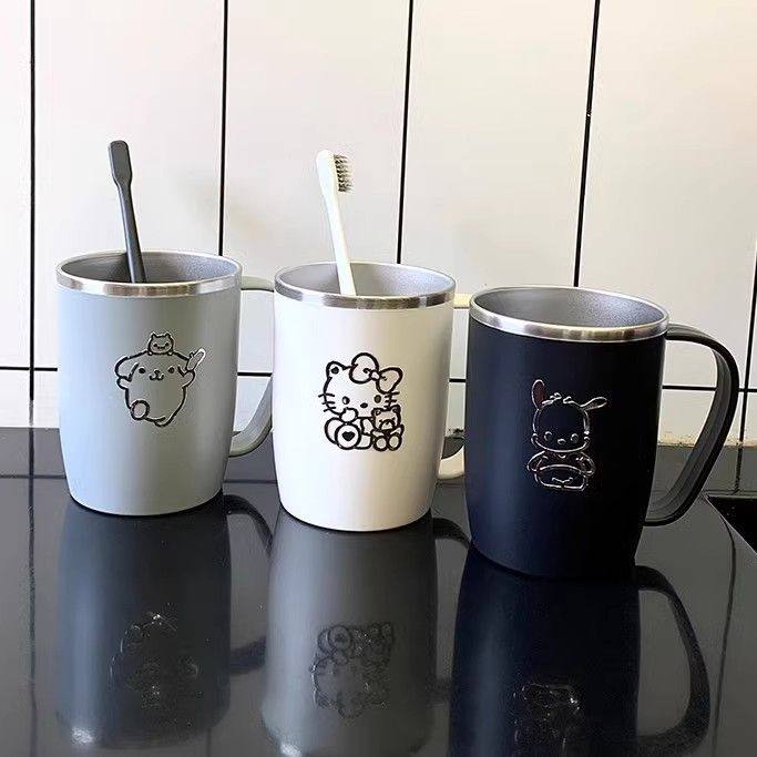 卡通304不锈钢洗漱杯防摔刷牙水杯带手柄一家三口简约可爱漱口杯,淘宝优惠券,粉丝福利购,淘宝优惠卷