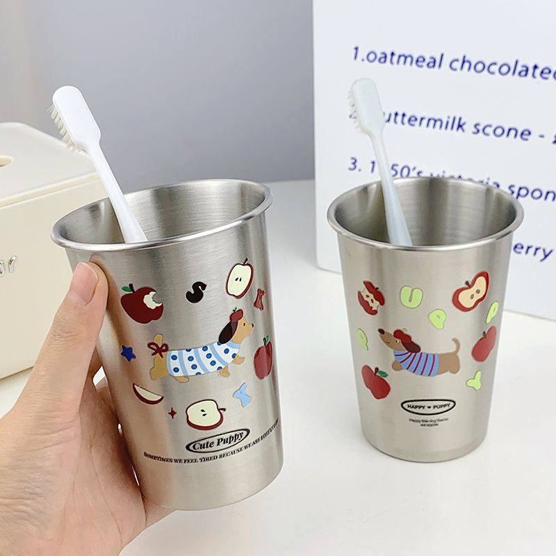 ins可爱漱口杯卡通腊肠狗304不锈钢简约家用情侣高颜值洗漱牙刷杯,淘宝优惠券,粉丝福利购,淘宝优惠卷