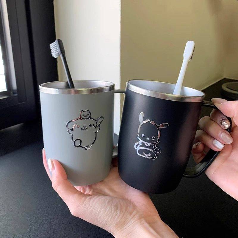 卡通304不锈钢洗漱杯防摔刷牙水杯带手柄一家三口简约可爱漱口杯,淘宝优惠券,粉丝福利购,淘宝优惠卷
