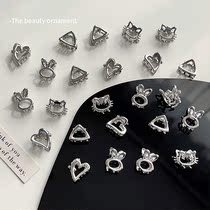 Cute silver-coloured loving small gripping gripping head decorated with female side front forehead Broken Hair Liu Haiclip Mini Shark Clip Hairpin