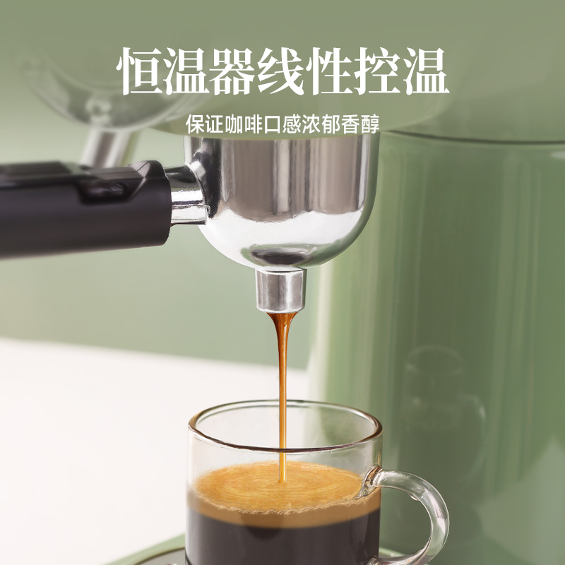 蜜柚咖啡机家用小型意式半自动办公室萃取奶泡一体机美式咖啡壶-图0