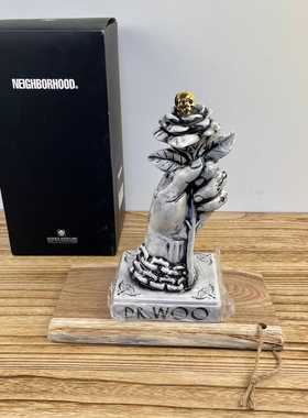 NEIGHBORHOOD手持蔷薇花骷髅香炉陶瓷家居装饰品摆件NBHD潮牌香座