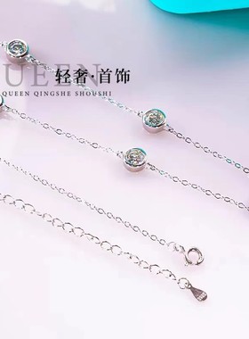 莫桑石多个圆钻泡泡项链