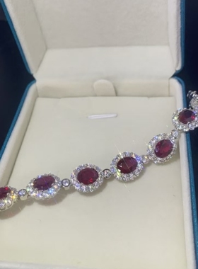 轻奢满钻鸽血红宝石手链