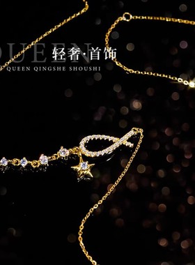 18K黄金小鱼项链进口D色莫桑石