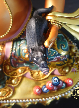 紫金莲尼泊尔彩绘赞巴拉黄财神