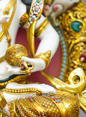 紫金莲尼泊尔工艺藏传密宗彩绘大鹏鸟背光金刚萨埵纯铜手工錾刻
