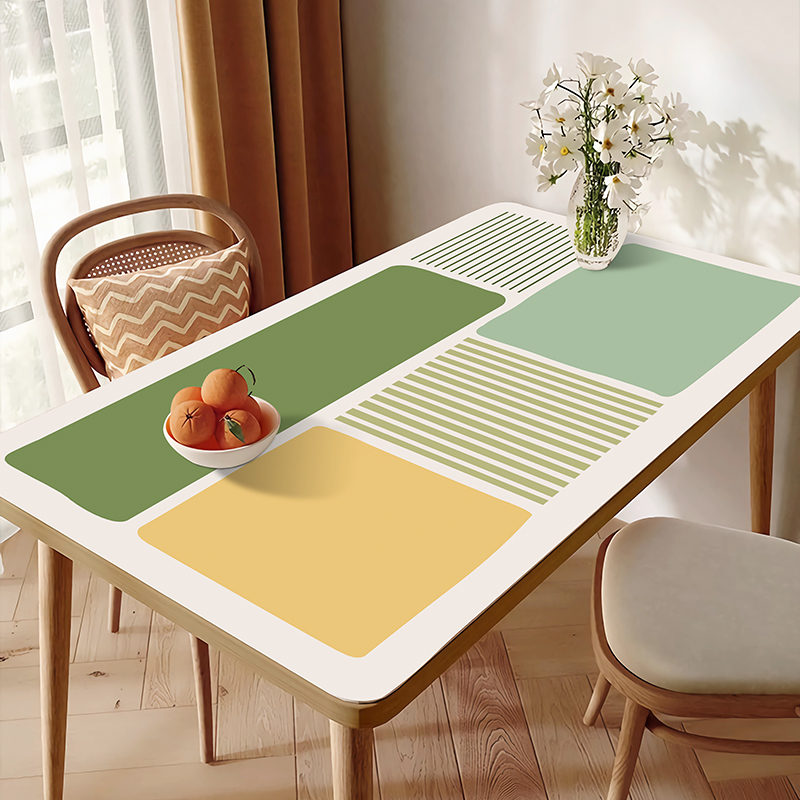 餐桌垫轻奢高级感桌布免洗防油防水奶油风茶几桌垫桌面保护垫子 - 图3