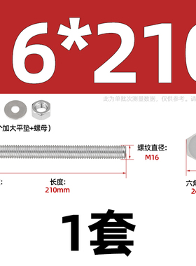 304不锈钢外六角穿墙螺丝螺母套装大全配件螺杆加长螺栓对穿丝杆