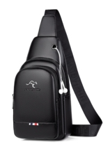 Official Gentleman Kangaroo Chest Bag Men Genuine Leather Texture Slanted Satchel 2023 New Fashion Single Shoulder Bag Casual