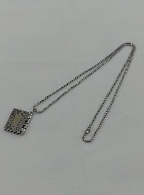 一页出品！可开合书本造型项链复古个性吊坠男女同款嘻哈毛衣链